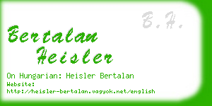 bertalan heisler business card